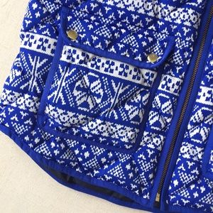 J.Crew quilted excursion vest in fair isle L